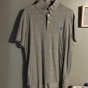 Mens L Gray/Blue American Eagle Polo shirt